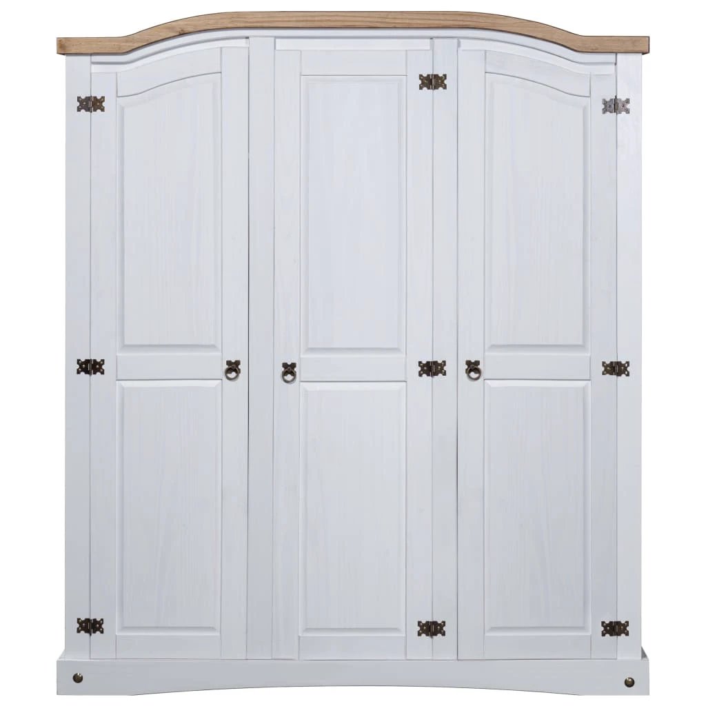 vidaXL Wardrobe Mexican Pine Corona Range 3 Doors Grey by vidaXL