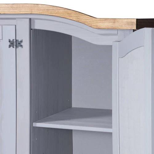 vidaXL Wardrobe Mexican Pine Corona Range 3 Doors Grey by vidaXL