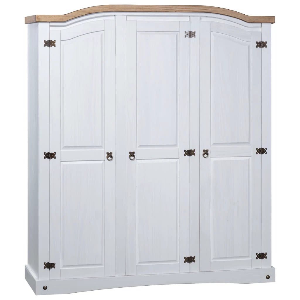 vidaXL Wardrobe Mexican Pine Corona Range 3 Doors Grey by vidaXL