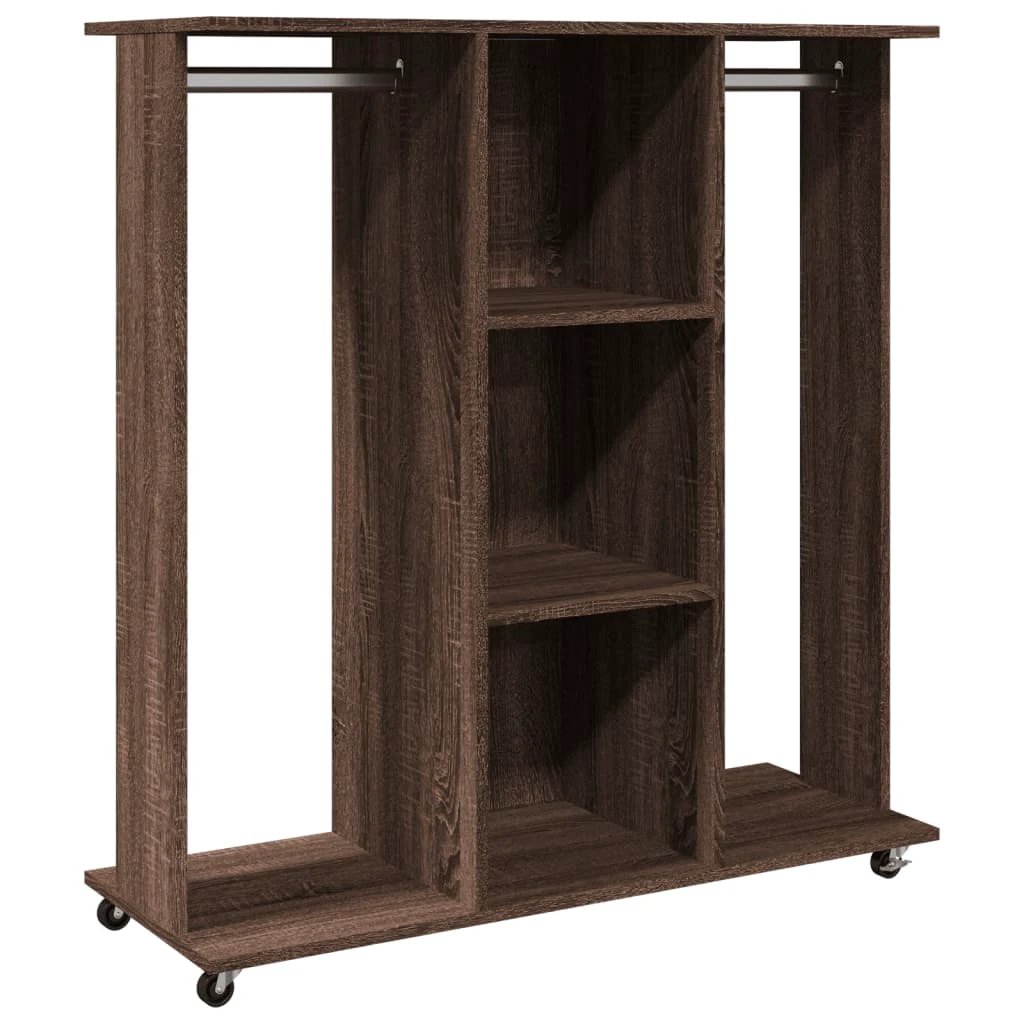 vidaXL Wardrobe with Wheels White 102x38x110 cm Engineered Wood - Wardrobe