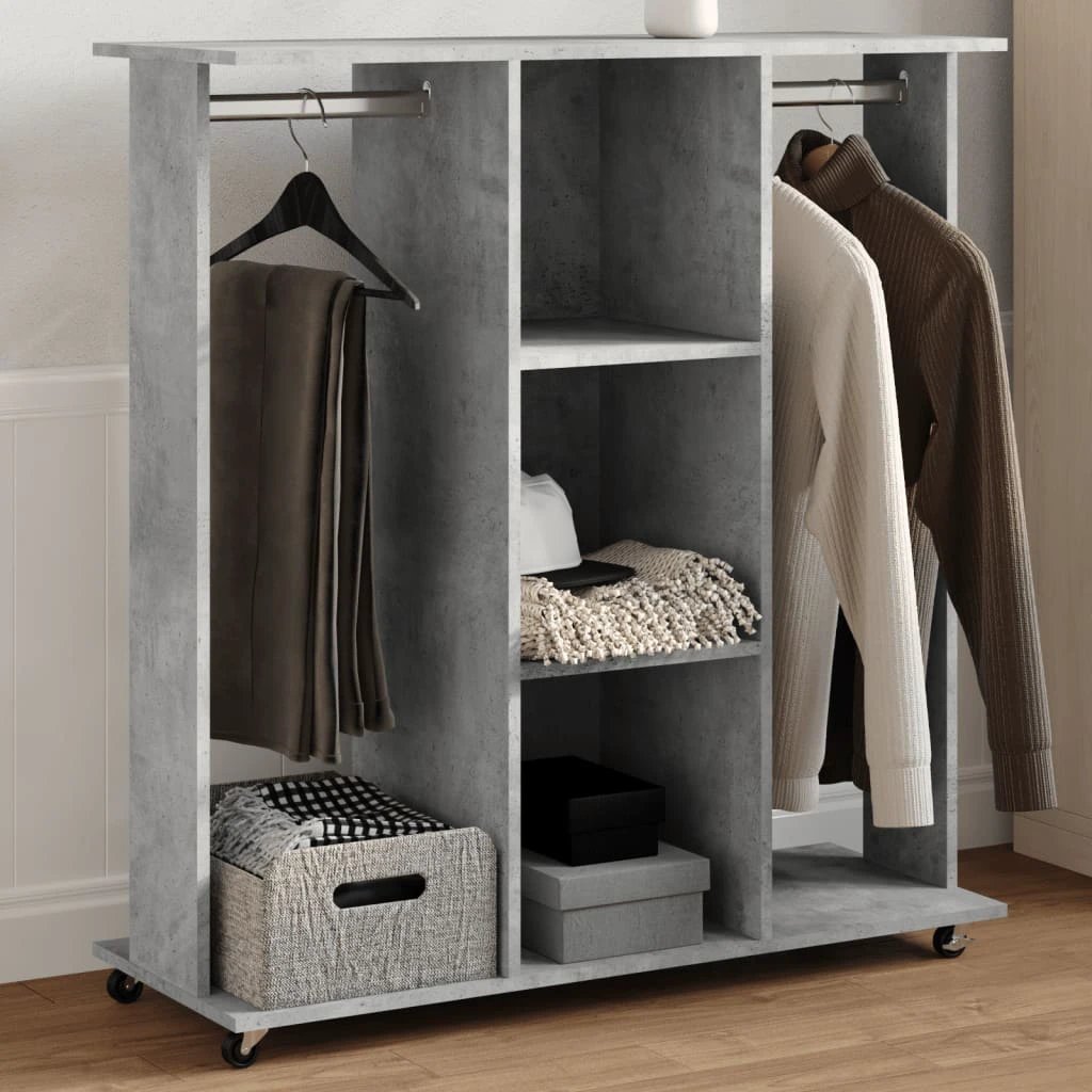 vidaXL Wardrobe with Wheels White 102x38x110 cm Engineered Wood by vidaXL