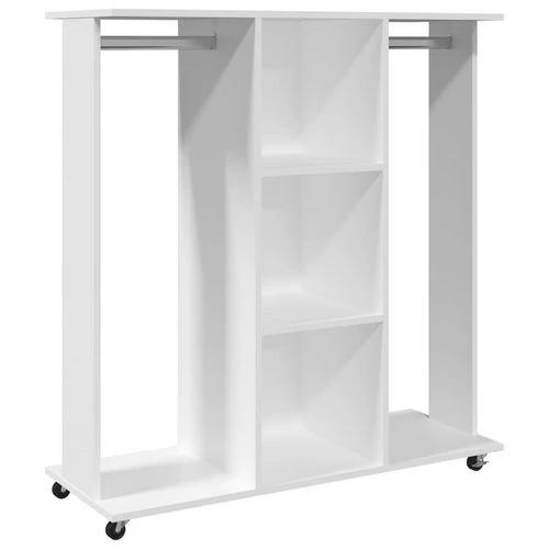 vidaXL Wardrobe with Wheels White 102x38x110 cm Engineered Wood - Wardrobe