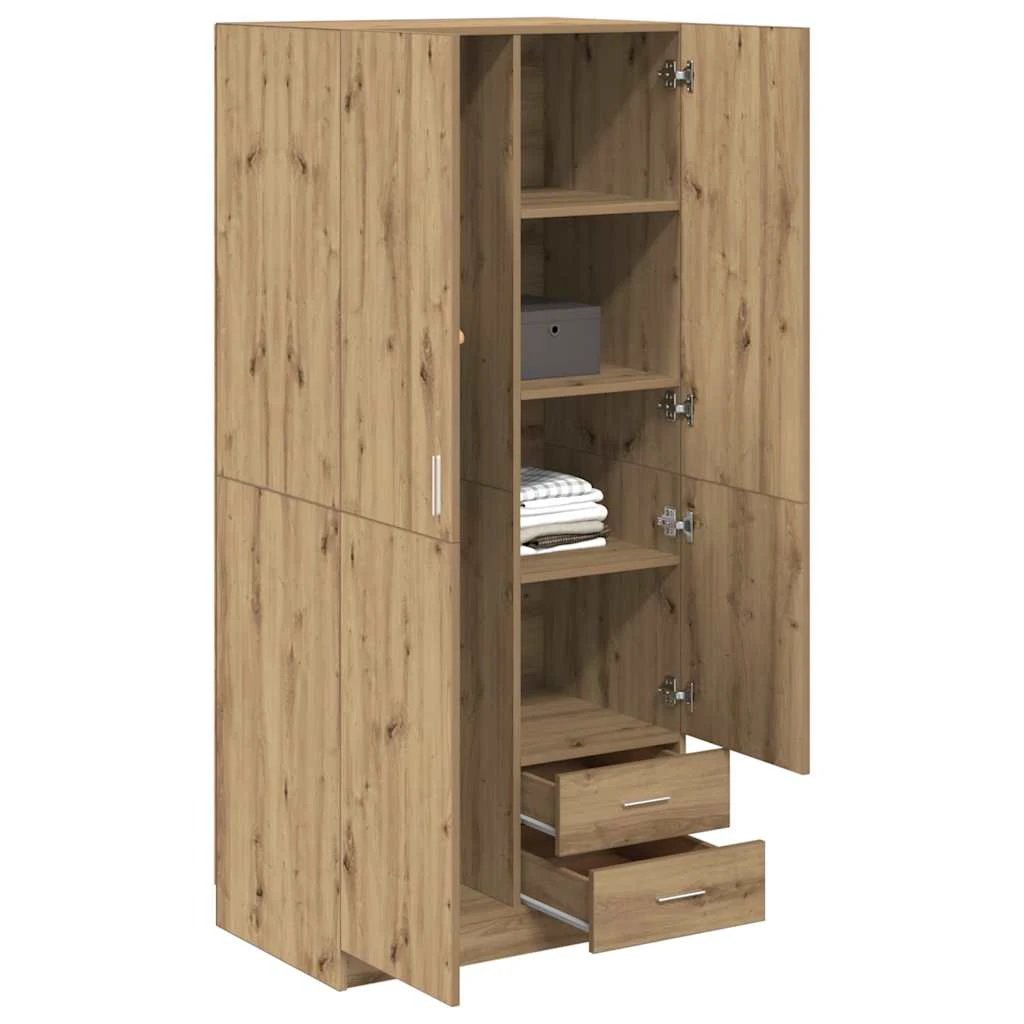 vidaXL Wardrobe Artisian Oak 80x52x180 cm Engineered Wood by vidaXL
