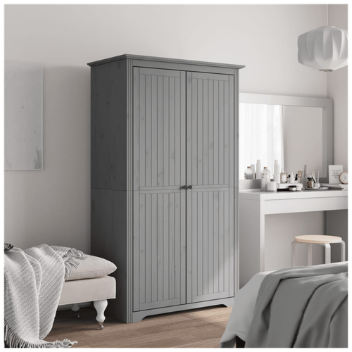 vidaXL vidaXL Wardrobe BODO Grey 101x52x176.5 cm Solid Wood Pine - Wardrobe