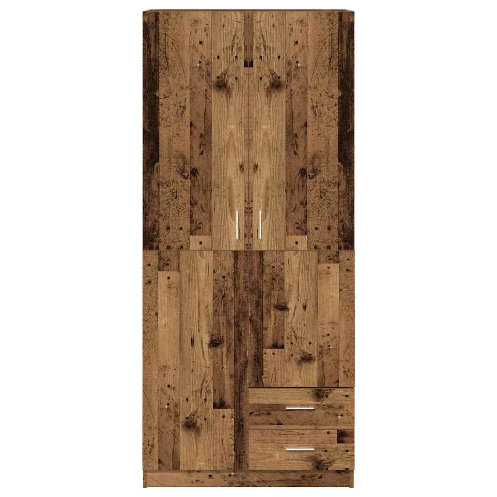 vidaXL Wardrobe Old Wood 80x52x180 cm Engineered Wood - Wardrobe
