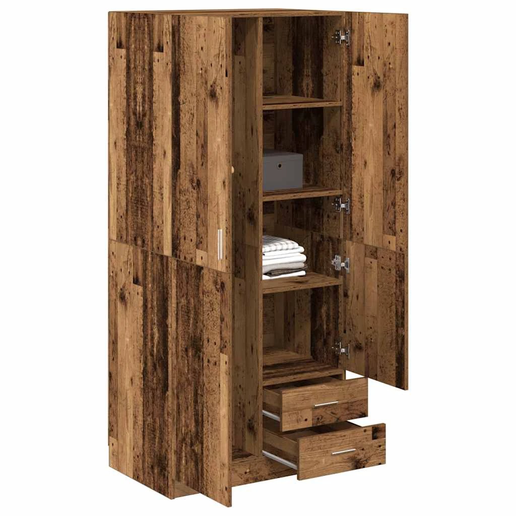 vidaXL Wardrobe Old Wood 80x52x180 cm Engineered Wood - Wardrobe