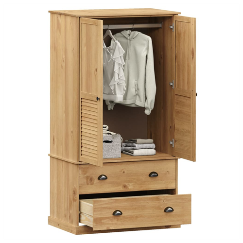 vidaXL vidaXL Wardrobe VIGO 90x55x176 cm Solid Wood Pine - Wardrobe