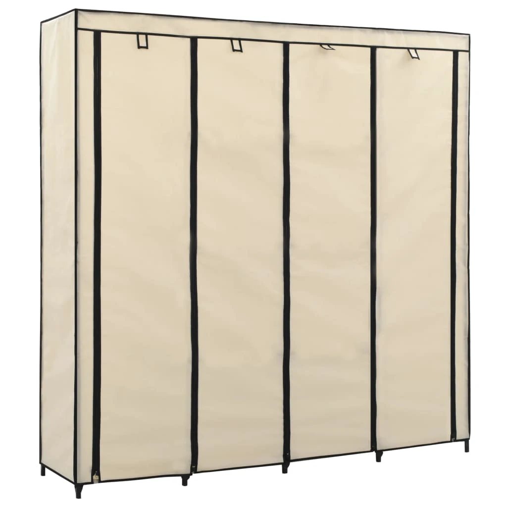 vidaXL Wardrobe with 4 Compartments Black 175x45x170 cm by vidaXL
