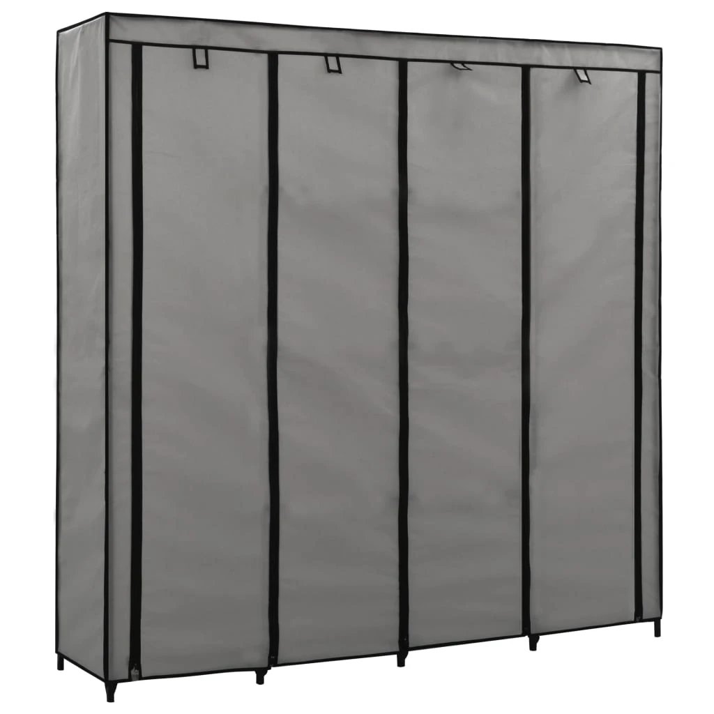 vidaXL Wardrobe with 4 Compartments Black 175x45x170 cm by vidaXL