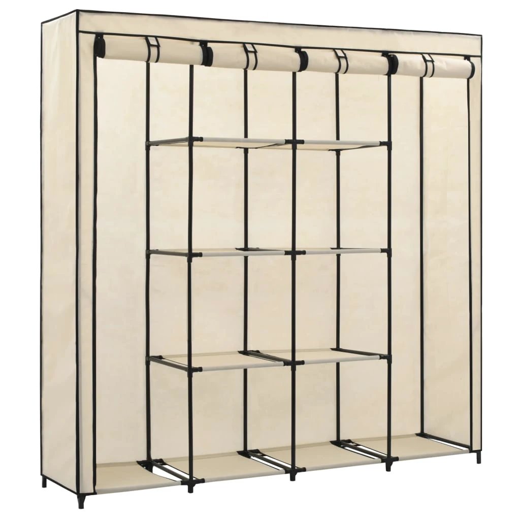 vidaXL Wardrobe with 4 Compartments Black 175x45x170 cm by vidaXL
