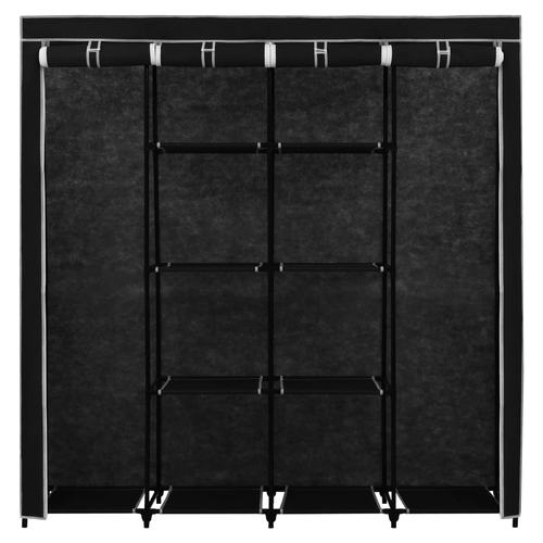 vidaXL vidaXL Wardrobe with 4 Compartments Black 175x45x170 cm - Wardrobe