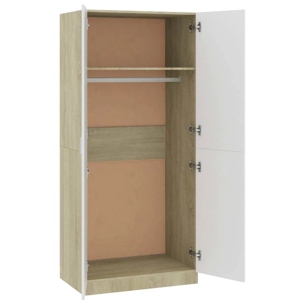vidaXL Wardrobe Smoked Oak 80x50x180 cm Engineered Wood by vidaXL