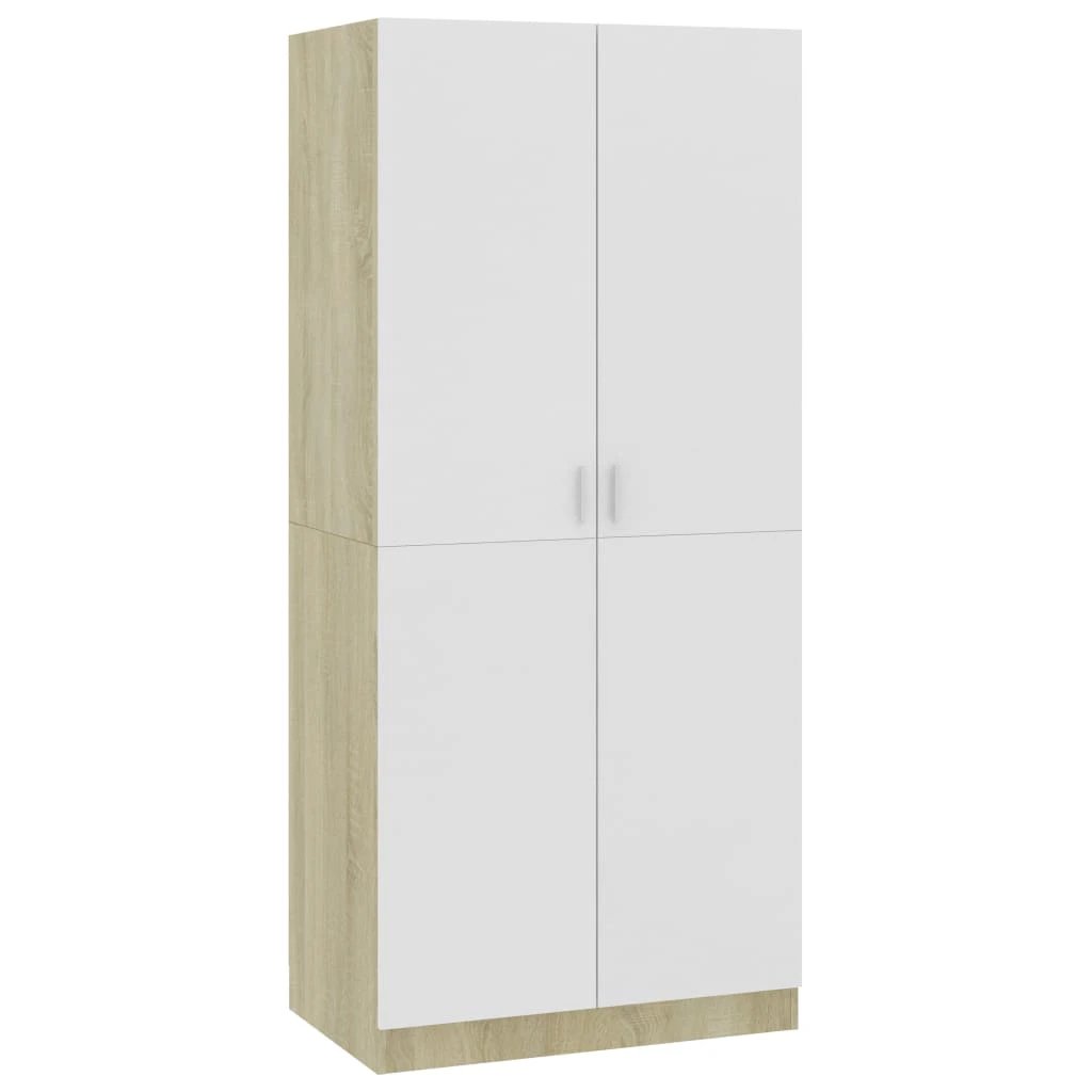 vidaXL Wardrobe Smoked Oak 80x50x180 cm Engineered Wood by vidaXL