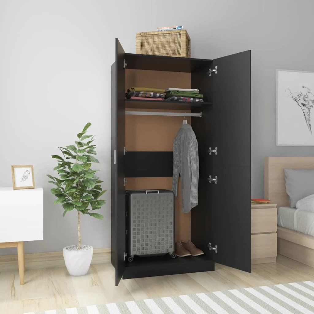 vidaXL Wardrobe Smoked Oak 80x50x180 cm Engineered Wood - Wardrobe