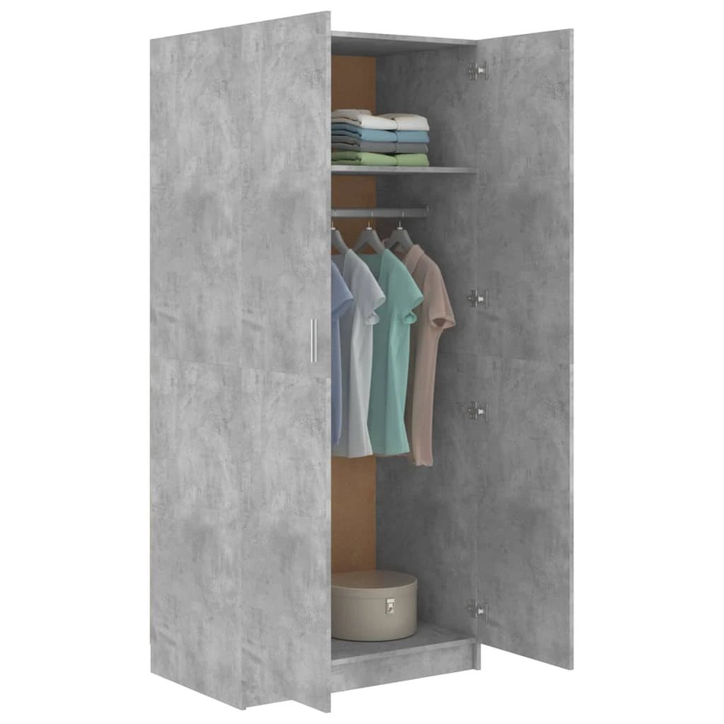 vidaXL Wardrobe Smoked Oak 80x50x180 cm Engineered Wood by vidaXL