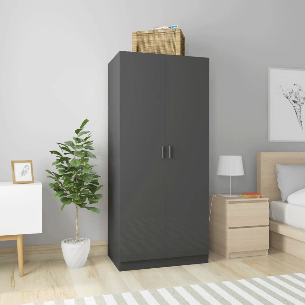 vidaXL Wardrobe Smoked Oak 80x50x180 cm Engineered Wood by vidaXL