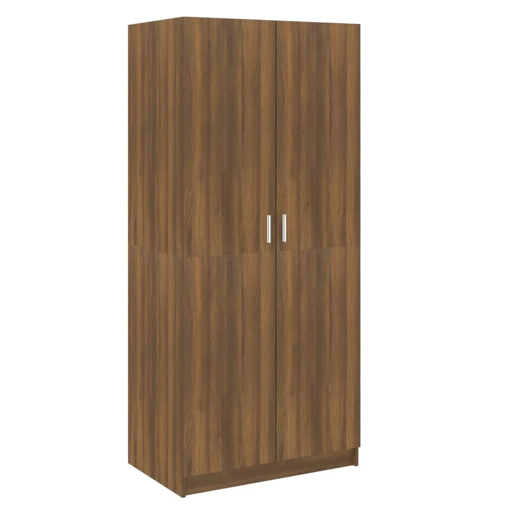 vidaXL Wardrobe Smoked Oak 80x50x180 cm Engineered Wood by vidaXL