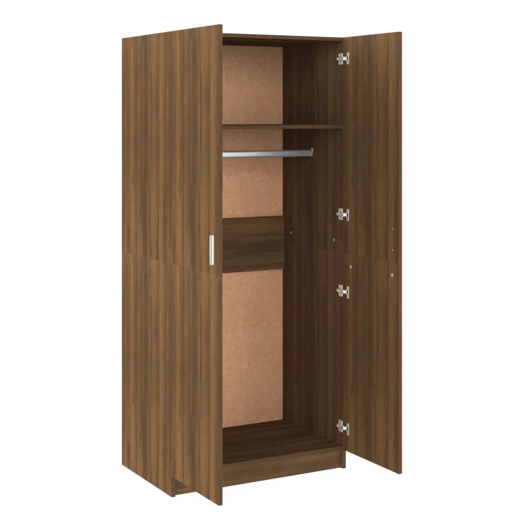 vidaXL Wardrobe Smoked Oak 80x50x180 cm Engineered Wood by vidaXL