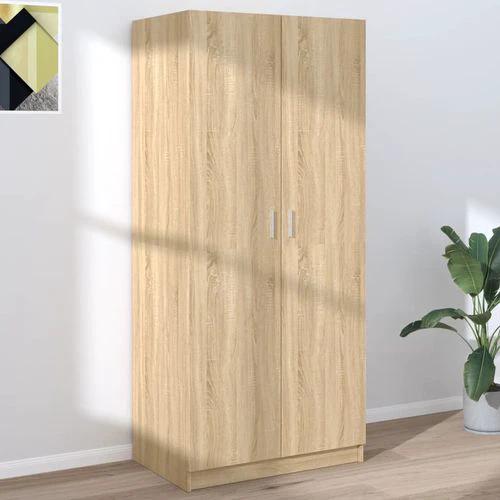 vidaXL Wardrobe Smoked Oak 80x50x180 cm Engineered Wood - Wardrobe