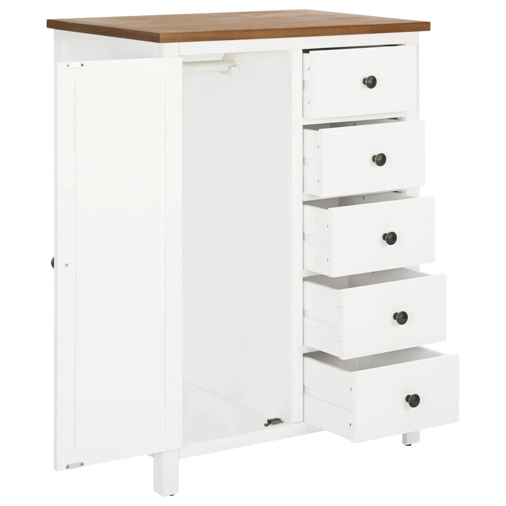 vidaXL Wardrobe 76x52x105 cm Solid Oak Wood - Wardrobe