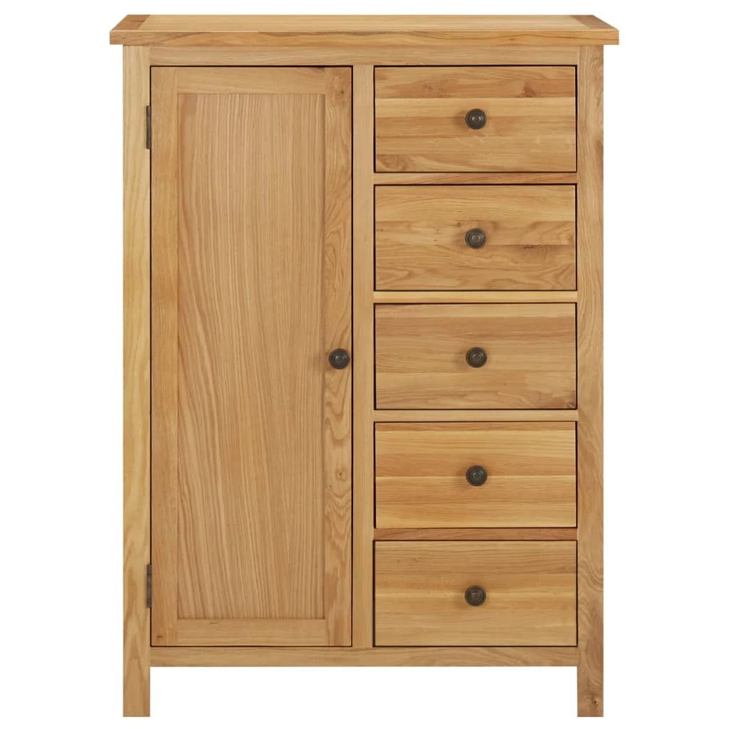 vidaXL Wardrobe 76x52x105 cm Solid Oak Wood - Wardrobe
