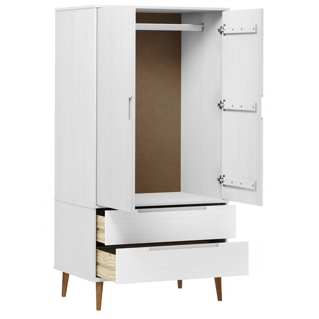 vidaXL Wardrobe MOLDE Brown 90x55x175 cm Solid Wood Pine - Wardrobe