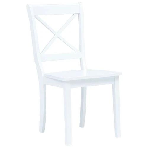 vidaXL 5 Piece Dining Set Solid Rubber Wood White -