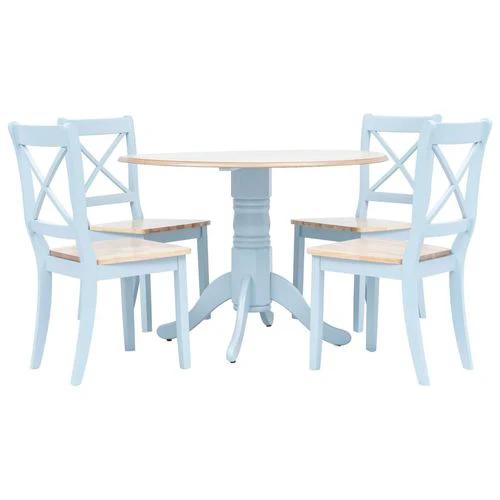 vidaXL 5 Piece Dining Set Solid Rubber Wood White -