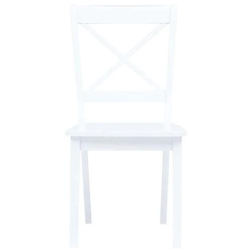 vidaXL 5 Piece Dining Set Solid Rubber Wood White -
