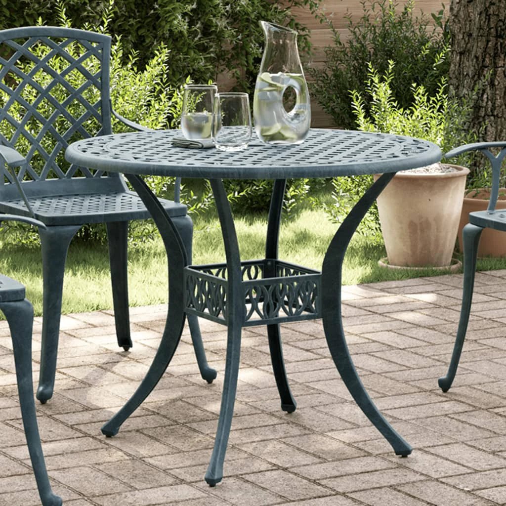 vidaXL Garden Table Bronze Ø90x75 cm Cast Aluminium -
