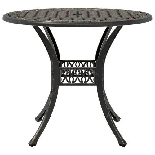 vidaXL Garden Table Bronze Ø90x75 cm Cast Aluminium -