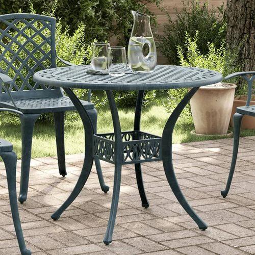 vidaXL Garden Table Bronze Ø90x75 cm Cast Aluminium -