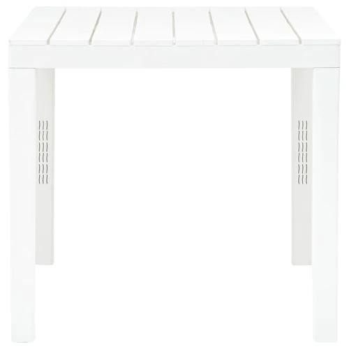 vidaXL Garden Table with 2 Benches Plastic White - from vidaXL