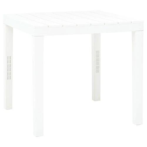 vidaXL vidaXL Garden Table with 2 Benches Plastic White -