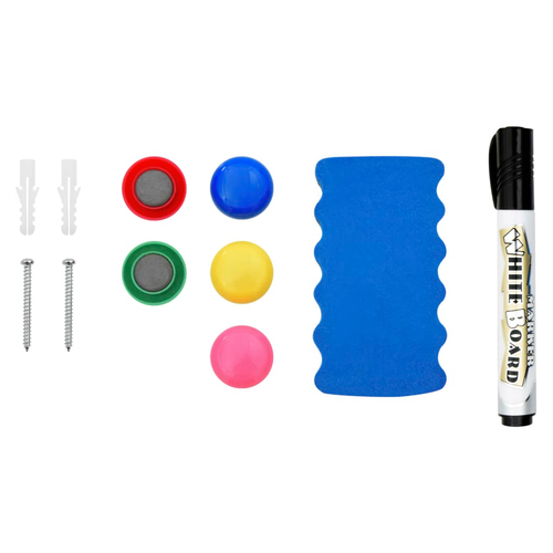 vidaXL Magnetic Whiteboard 110x60 cm Steel Lacquer Coated Surface For Home Office And Classroom by vidaXL