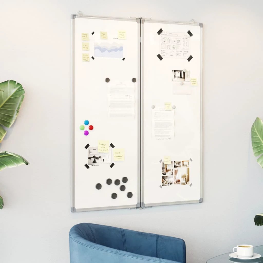 vidaXL Whiteboard 80x80x1.7 cm Magnetic For Home - Whiteboard
