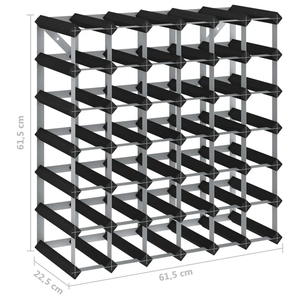 vidaXL Wine Rack for 12 Bottles Black Solid Pine Wood by vidaXL