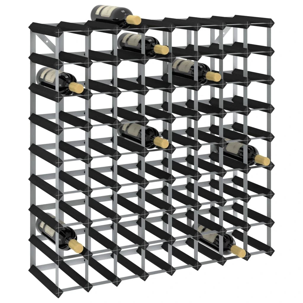 vidaXL Wine Rack for 12 Bottles Black Solid Pine Wood - Wine Rack