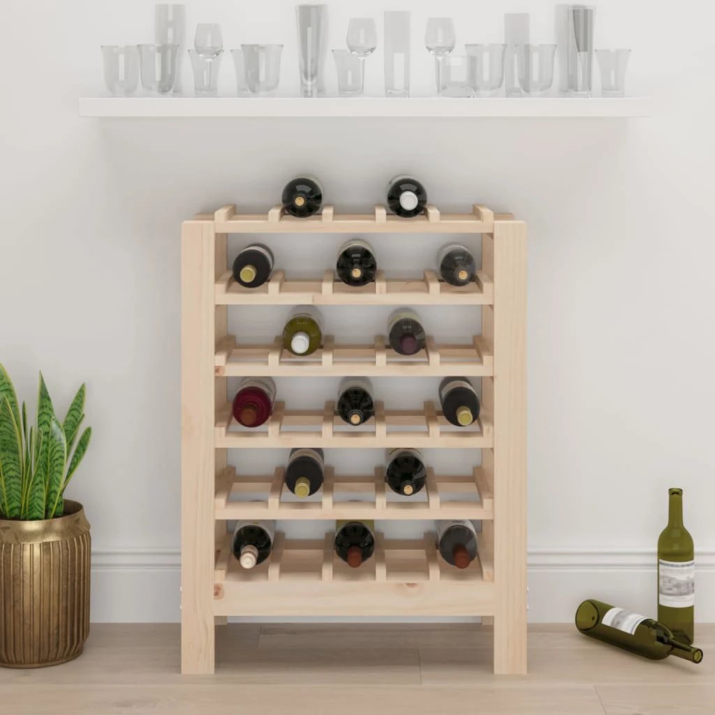 vidaXL Wine Rack 109.5x30x107.5 cm Solid Wood Pine - Wine Rack