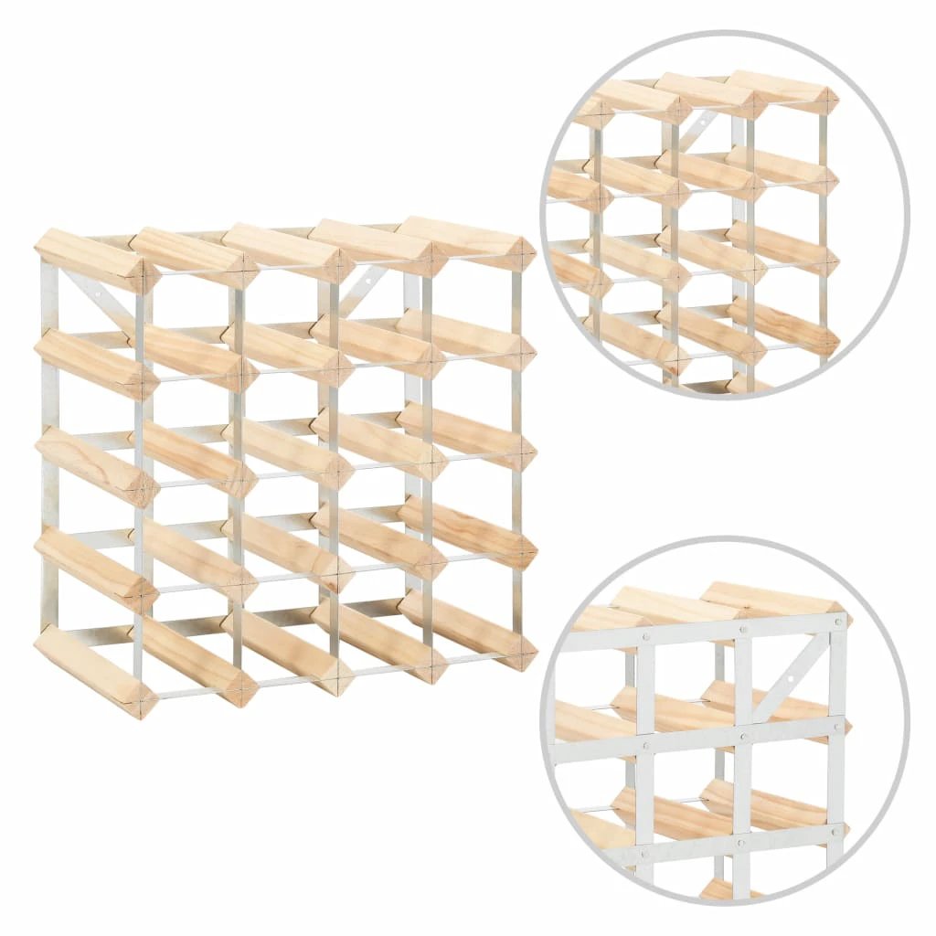 vidaXL Wine Rack for 12 Bottles Brown Solid Wood Pine - Wine Rack