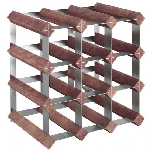 vidaXL Wine Rack for 12 Bottles Brown Solid Wood Pine by vidaXL