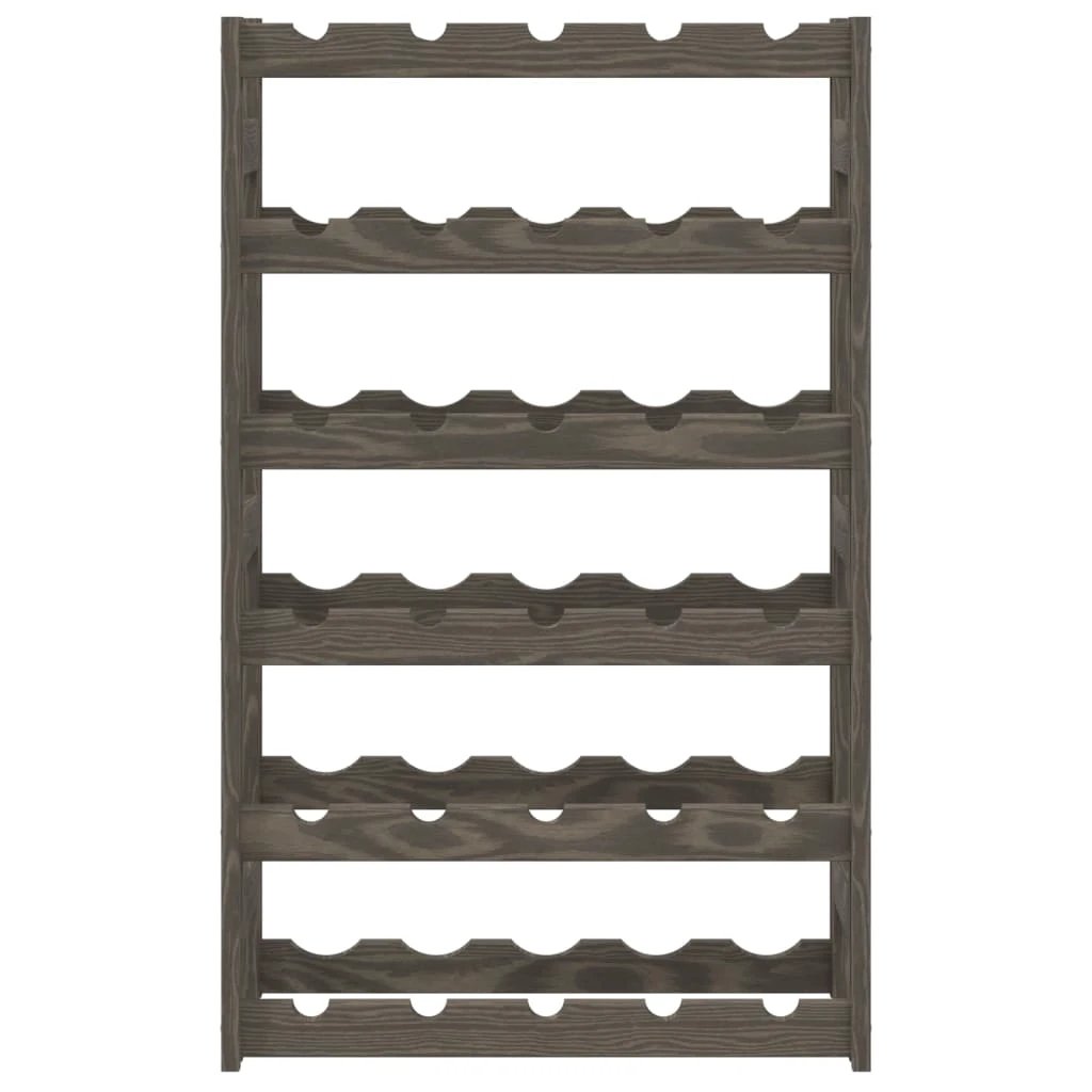 vidaXL vidaXL Wine Rack for 12 Bottles Grey Solid Wood Pine - Wine Rack