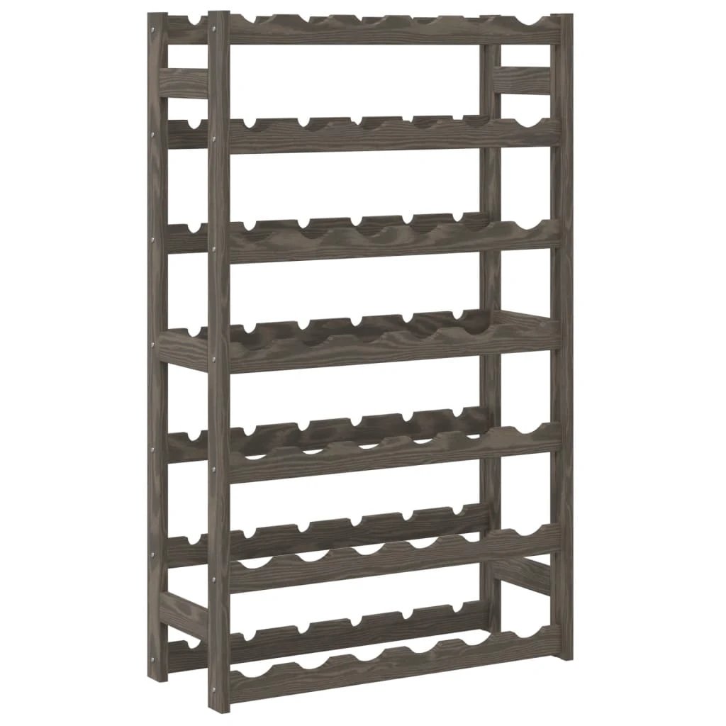 vidaXL Wine Rack for 12 Bottles Grey Solid Wood Pine by vidaXL