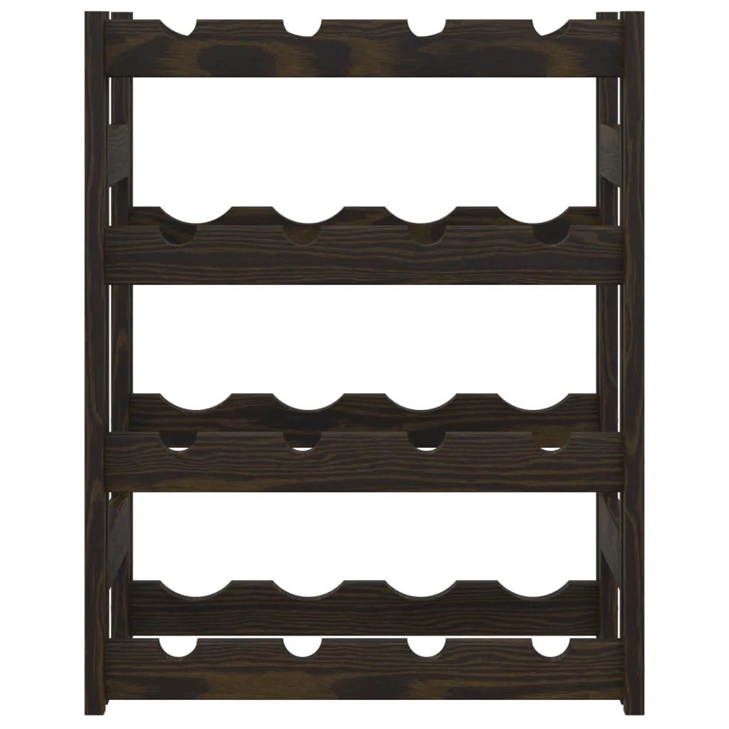 vidaXL Wine Rack for 12 Bottles Grey Solid Wood Pine by vidaXL