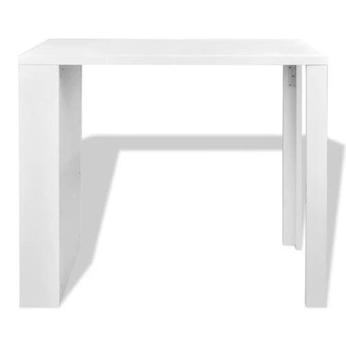 Bar Table MDF with Wine Rack High Gloss White by vidaXL