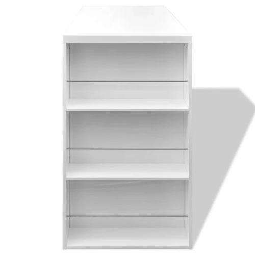 Bar Table MDF with Wine Rack High Gloss White by vidaXL