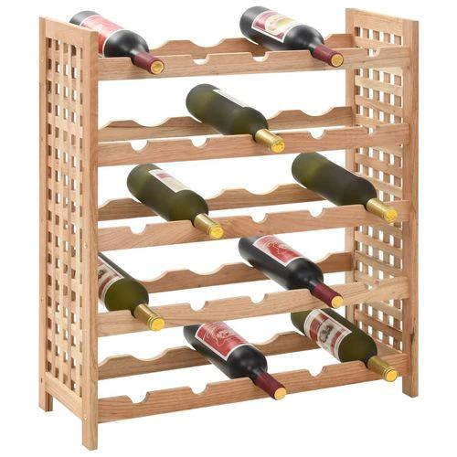vidaXL Wine Rack for 25 Bottles Solid Walnut Wood 63x25x73 cm - Wine Rack