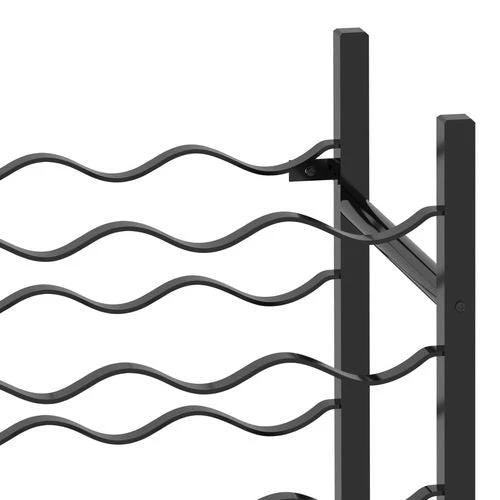 vidaXL Wine Rack for 48 Bottles Black Metal - Wine Rack
