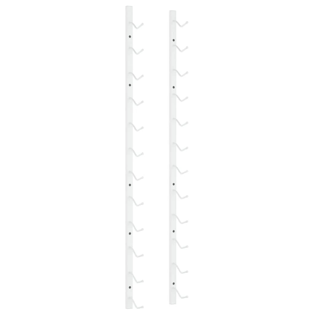 vidaXL Wall Mounted Wine Rack for 12 Bottles White Iron by vidaXL