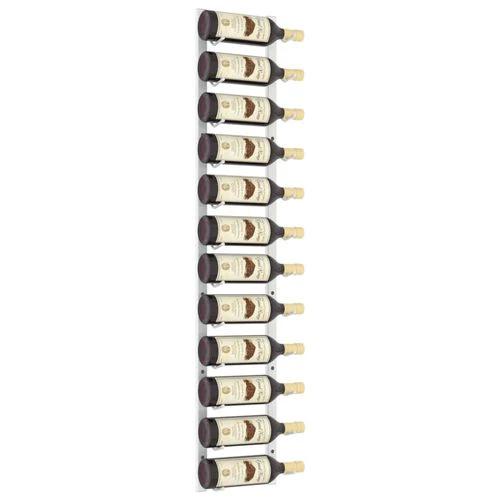 vidaXL Wall Mounted Wine Rack for 12 Bottles White Iron - Wine Rack